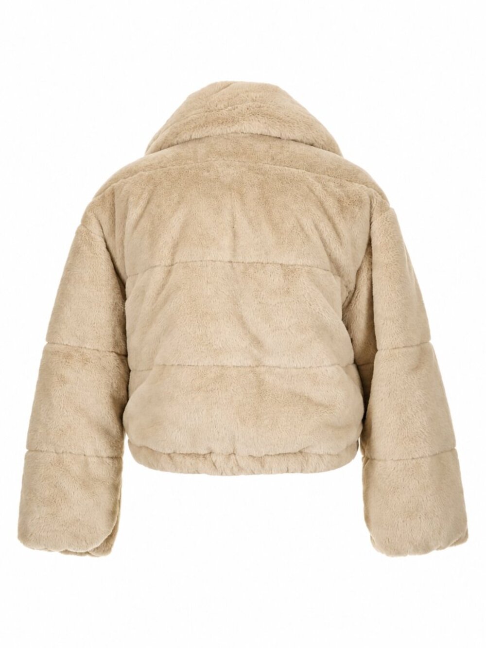 Arizona Jean Co. Women's Beige Faux Fur Hooded Cropped Jacket, XL - Picture 4 of 6